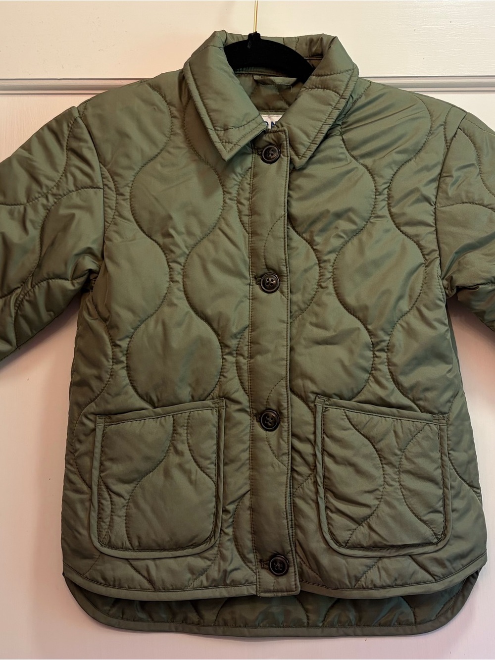 Old Navy Girls Olive Green Light Weight Quilted Jacket L1